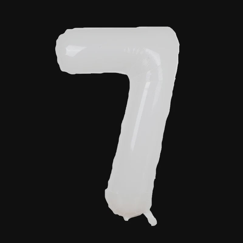 Grote Folie Ballonnen Cijfers 0-9 Cream Caramel & Wit (32/40 inch) - Feestdecoratie