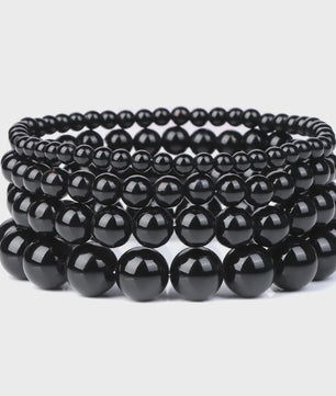 Handgemaakte Natuursteen Armbanden - Onyx & Agate Kralen - Yoga & Reiki Energie - Unisex 19cm