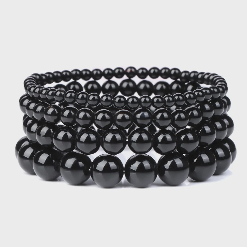 Handgemaakte Natuursteen Armbanden - Onyx & Agate Kralen - Yoga & Reiki Energie - Unisex 19cm