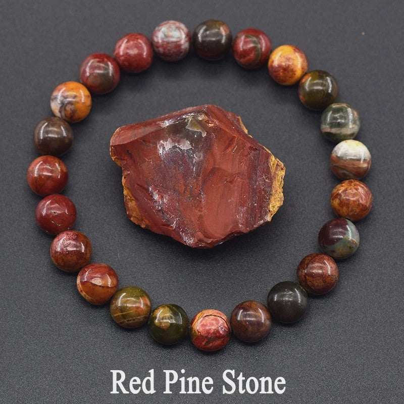 Natuurlijke Edelsteen Armband - Reiki, Blauwe Apatite, Lapis Lazuli, Amethist & Tijgeroog
