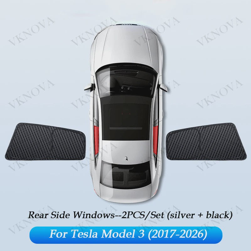 Set Zonneschermen voor Tesla Model 3/Y (2017-2025) - Privacy & UV Bescherming
