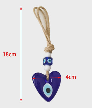 Blauw Turks Oog Hanger met Touw - Decoratie voor Auto, Muur & Huis