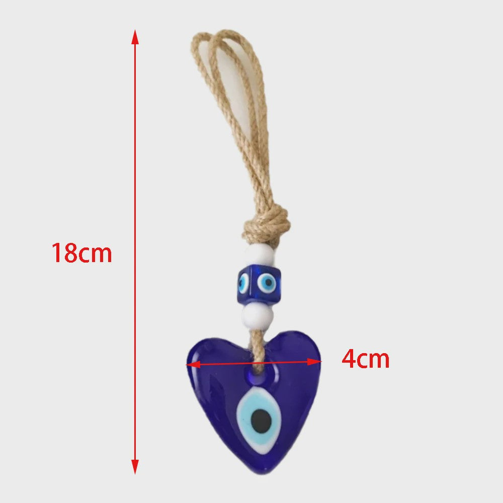 Blauw Turks Oog Hanger met Touw - Decoratie voor Auto, Muur & Huis