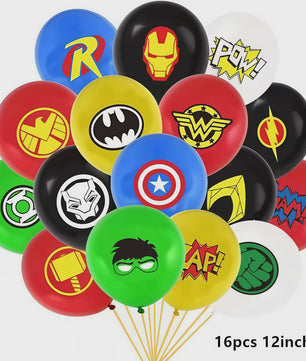 Superheld Folieballonnen Set: Spiderman, Batman, Iron Man & Captain America - Feestdecoratie