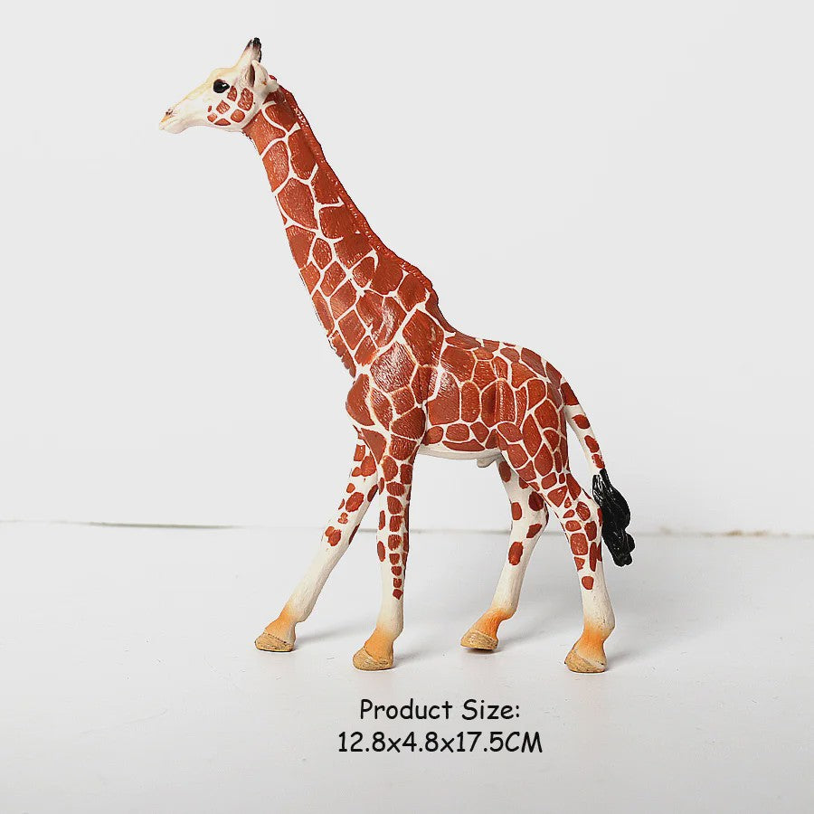 Realistische Wilde Dieren Figuren Set: Okapi, Giraf, Gnu & Zebra - Educatief Speelgoed voor Kinderen