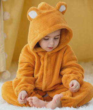 Baby Romper Dierenkostuum Kigurumi - Zacht Flanellen Jumpsuit voor Jongens & Meisjes