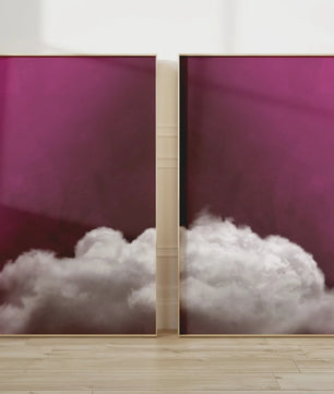 Abstracte Blauwe Wolken Poster - Minimalistische Canvas Muurkunst voor Moderne Woonkamer