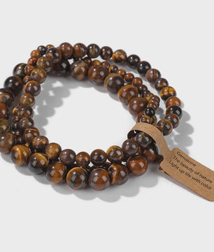 Set van 3 Natuurstenen Kralen Armbanden - Dames & Heren - 4, 6, 8 MM