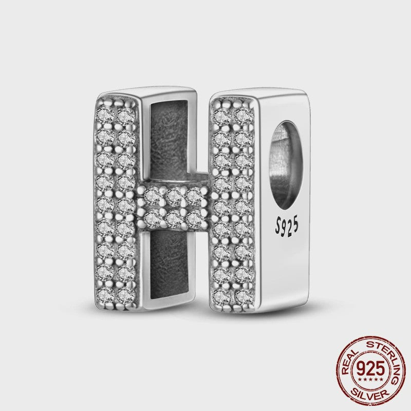 925 Sterling Zilver Letter Bedels A-Z met Zirkonia - Personaliseer je Armband