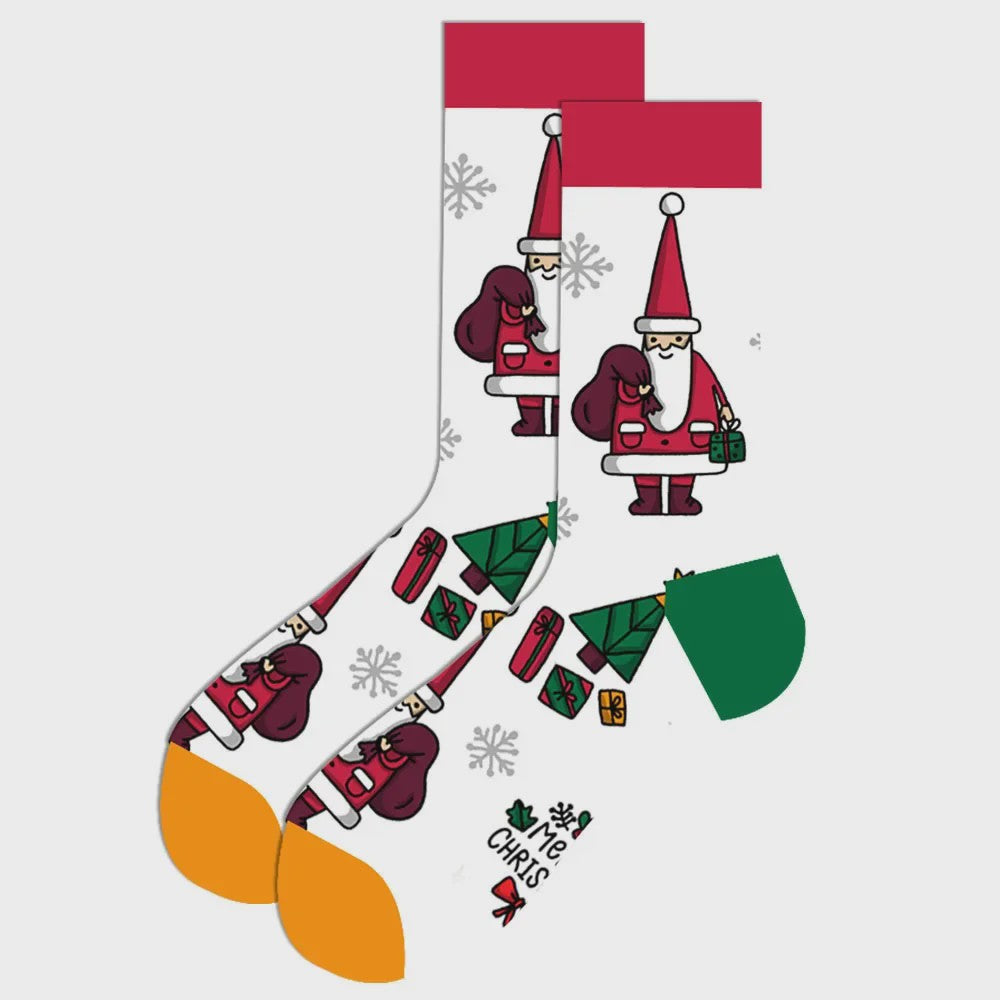 Vrolijke Kerstsokken Heren - Katoen - Feestelijke Patronen
