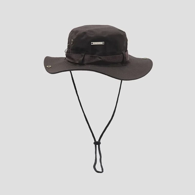 Heren Bucket Hat met Brede Rand - UV Bescherming voor Vissen, Wandelen & Outdoor