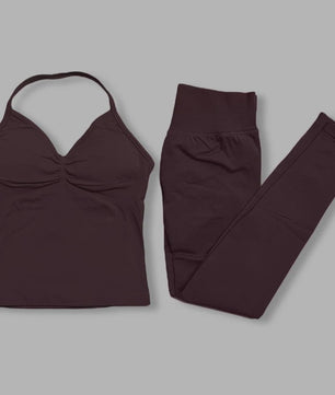 Dames Sportset: Backless Tanktop & Scrunch Seamless Legging