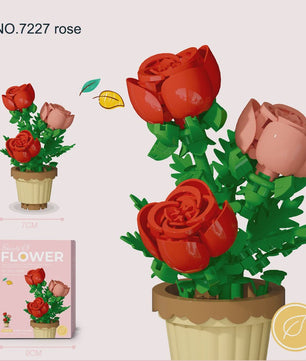 Bouwstenen Bloemen in Pot - Creatieve Mini Bloemenboeketten Bouwpakketten