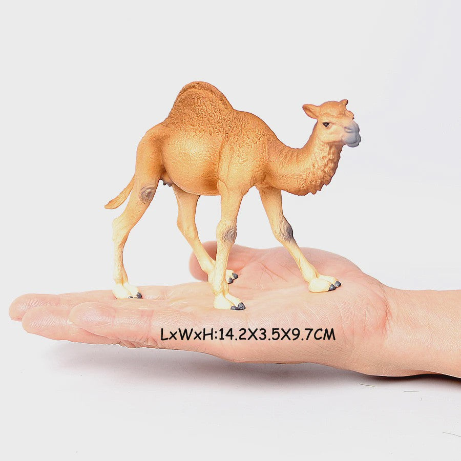 Realistische Alpaca & Kameel Figuren Set - Handgeschilderd, Educatief Speelgoed