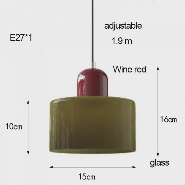 Moderne Glazen Hanglamp E27 - Sfeervolle Verlichting voor Slaapkamer, Nachtkastje of Bar