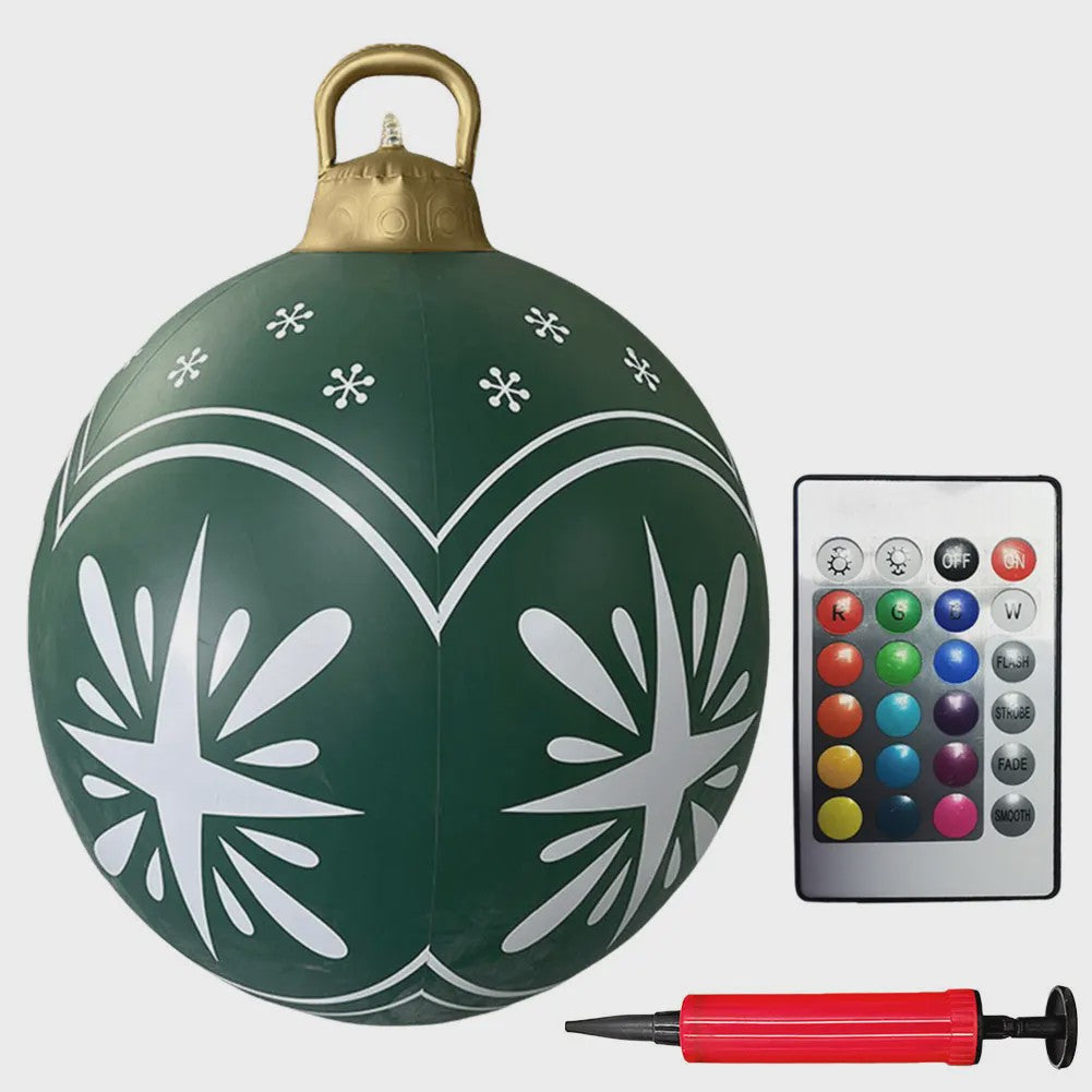 24 Inch Opblaasbare Kerstbal met LED Verlichting - XL Tuindecoratie