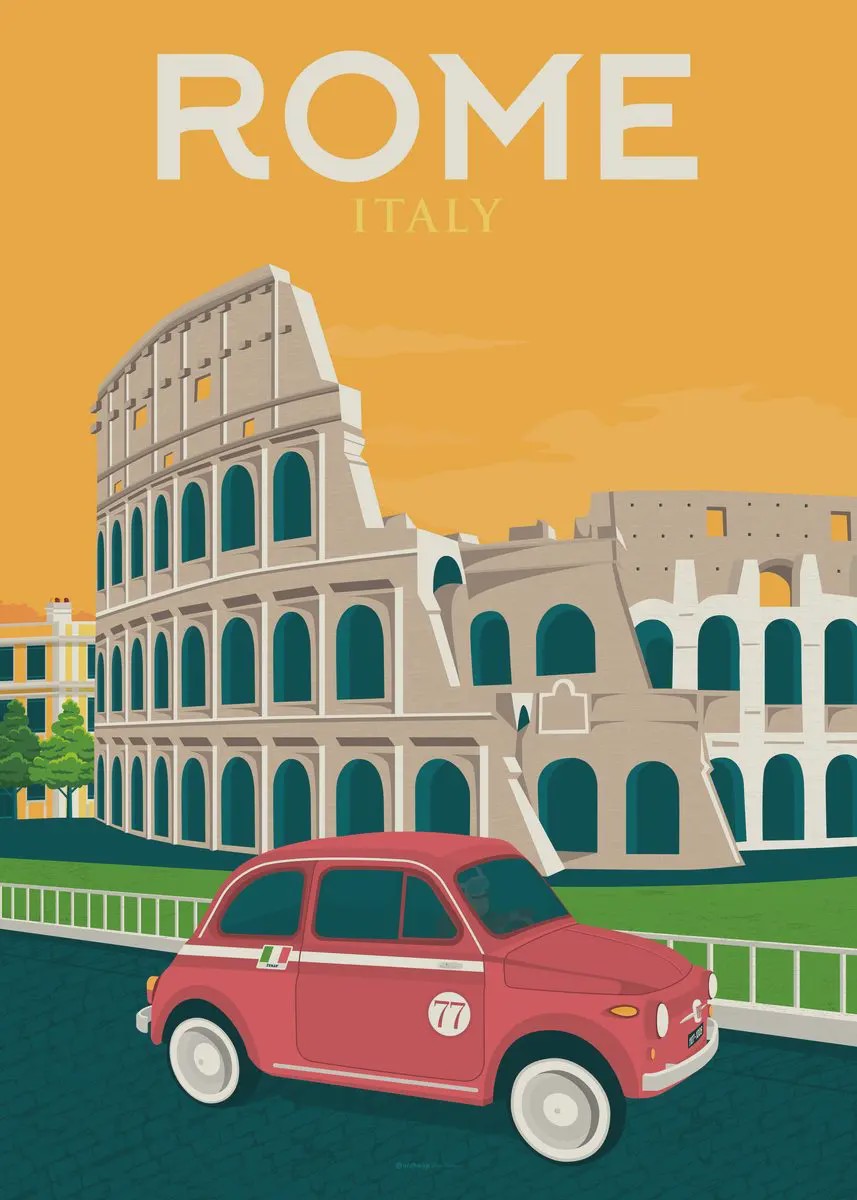 Nordic Canvas Poster: Kleurrijke Reisposters van Europese Steden - Parijs, Nice, Monaco