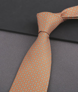 Klassieke Heren Strikdas - Imitatie Zijde met Polka Dot & Bloemendessin