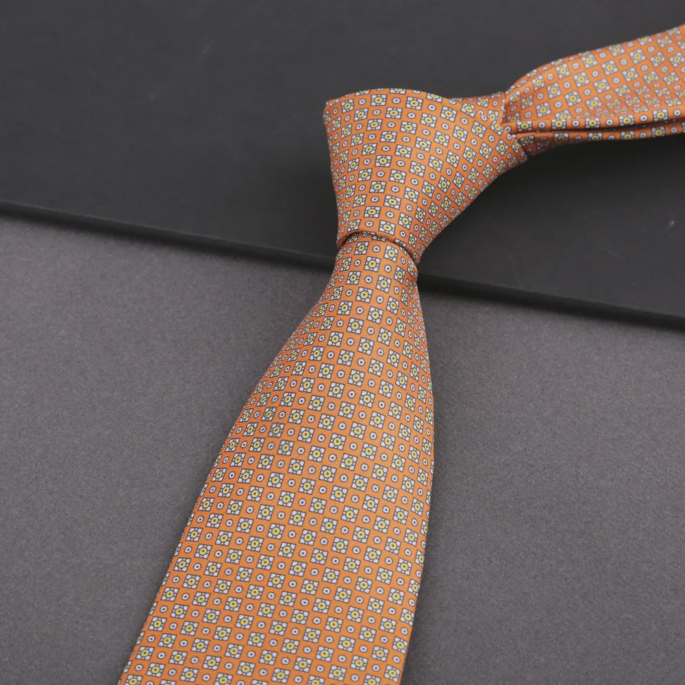 Klassieke Heren Strikdas - Imitatie Zijde met Polka Dot & Bloemendessin