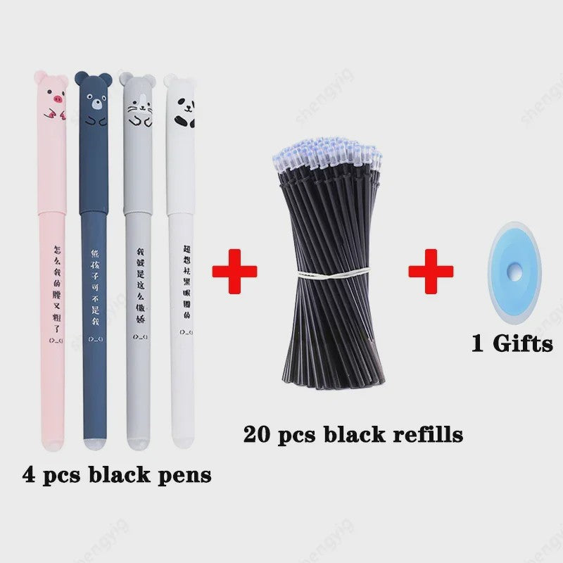 Set van 25 Kawaii Uitwisbare Gelpennen - Vloeiend Schrijven en Wissen voor School & Kantoor