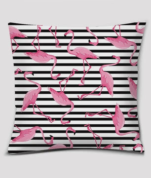 Vrolijke Flamingo Kussenhoes Vierkant - Decoratie voor Bank & Auto