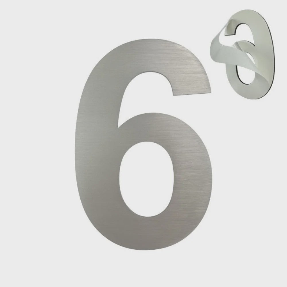 RVS Huisnummer 76mm of 152mm - Modern Zilverkleurig Adresbord