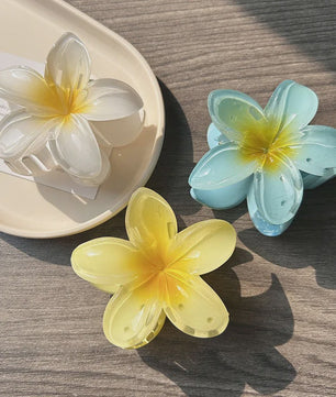 3x Grote Boho Bloemen Haarclips Acryl - Gradient Kleuren & Hawaii Stijl Haaraccessoires voor Dames