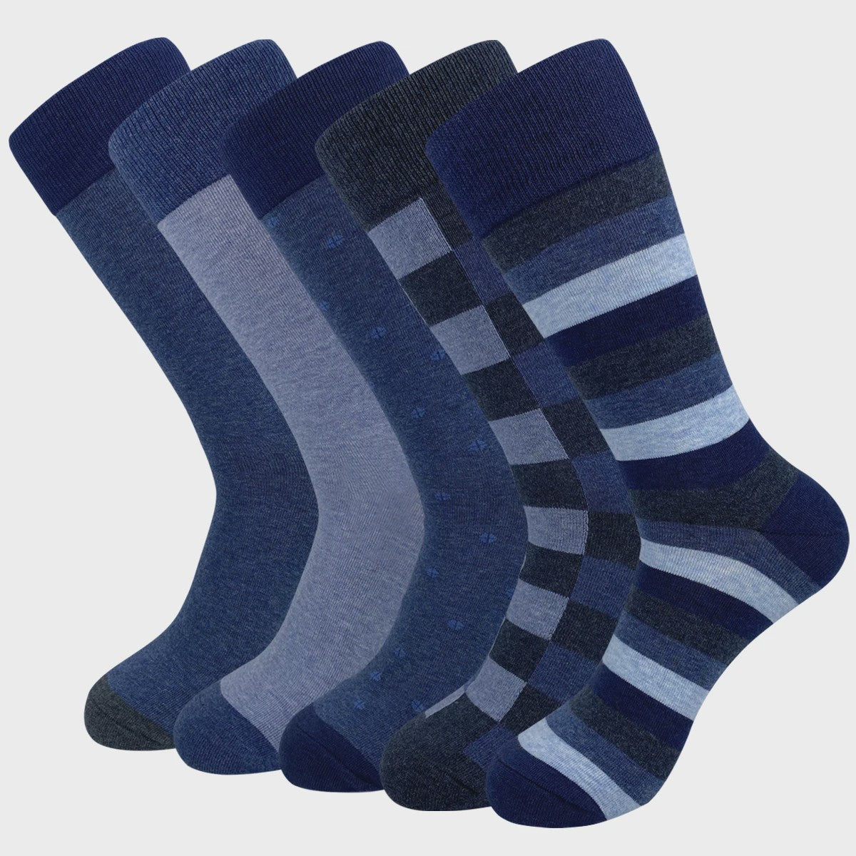 5 Paar Heren Sokken Plus Size - Comfortabel Katoen, Ademend & Stijlvol Argyle/Streep