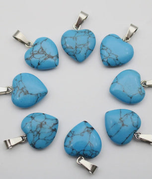 30x Natuursteen Hart Hangers (Amethist/Kwarts/Agaat) - DIY Sieraden Maken
