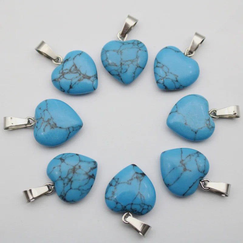 30x Natuursteen Hart Hangers (Amethist/Kwarts/Agaat) - DIY Sieraden Maken