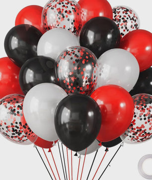 30 Stuks Chrome Latex Ballonnen Mix: Wit, Roze & Blauw - Feestdecoratie