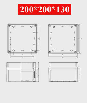 Waterproof Plastic Enclosure Box Electronic Electrical Project Box ABS Outdoor Junction Box Housing IP67 Project Instrument Case