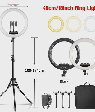 18 Inch Ring Light LED Lamp met Verstelbaar Statief & Telefoonhouder voor YouTube, Foto & Studio