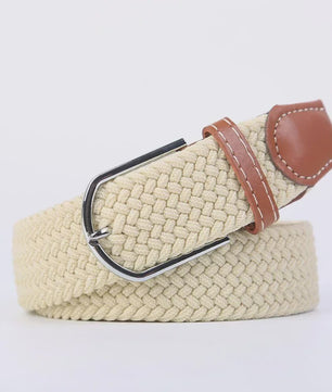 Unisex Gevlochten Elastische Riem met Pin Gesp - 107-130cm