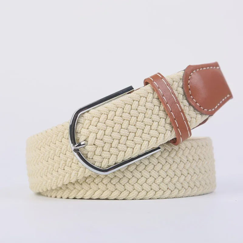 Unisex Gevlochten Elastische Riem met Pin Gesp - 107-130cm