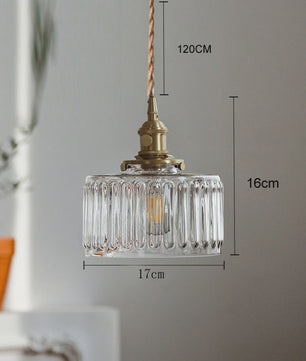 Vintage Groene Glazen Hanglamp - Nordic Stijl, Koperen Accent