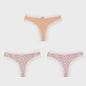 3-Pack Dames Slipjes met Kantrand - Low-Waist Thong & G-String in Luipaardprint en Effen Kleuren