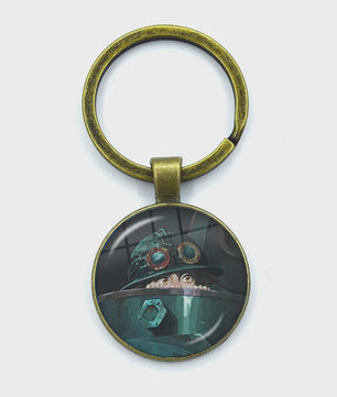League of Legends Jinx Anime Glazen Hanger Sleutelhanger - Uniek Cadeau voor Fans