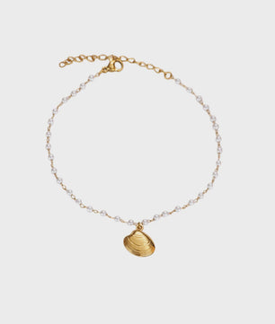 Gouden Anklet met Kralen en Bedels - Roestvrij Staal - Zomerse Strandjuwelen