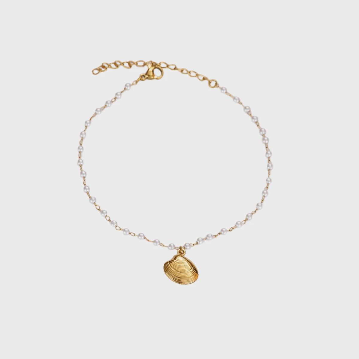 Gouden Anklet met Kralen en Bedels - Roestvrij Staal - Zomerse Strandjuwelen