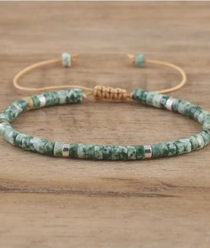 Natuurlijke Blauwe Emperor Steen Kralen Armband - Verstelbaar & Uniek