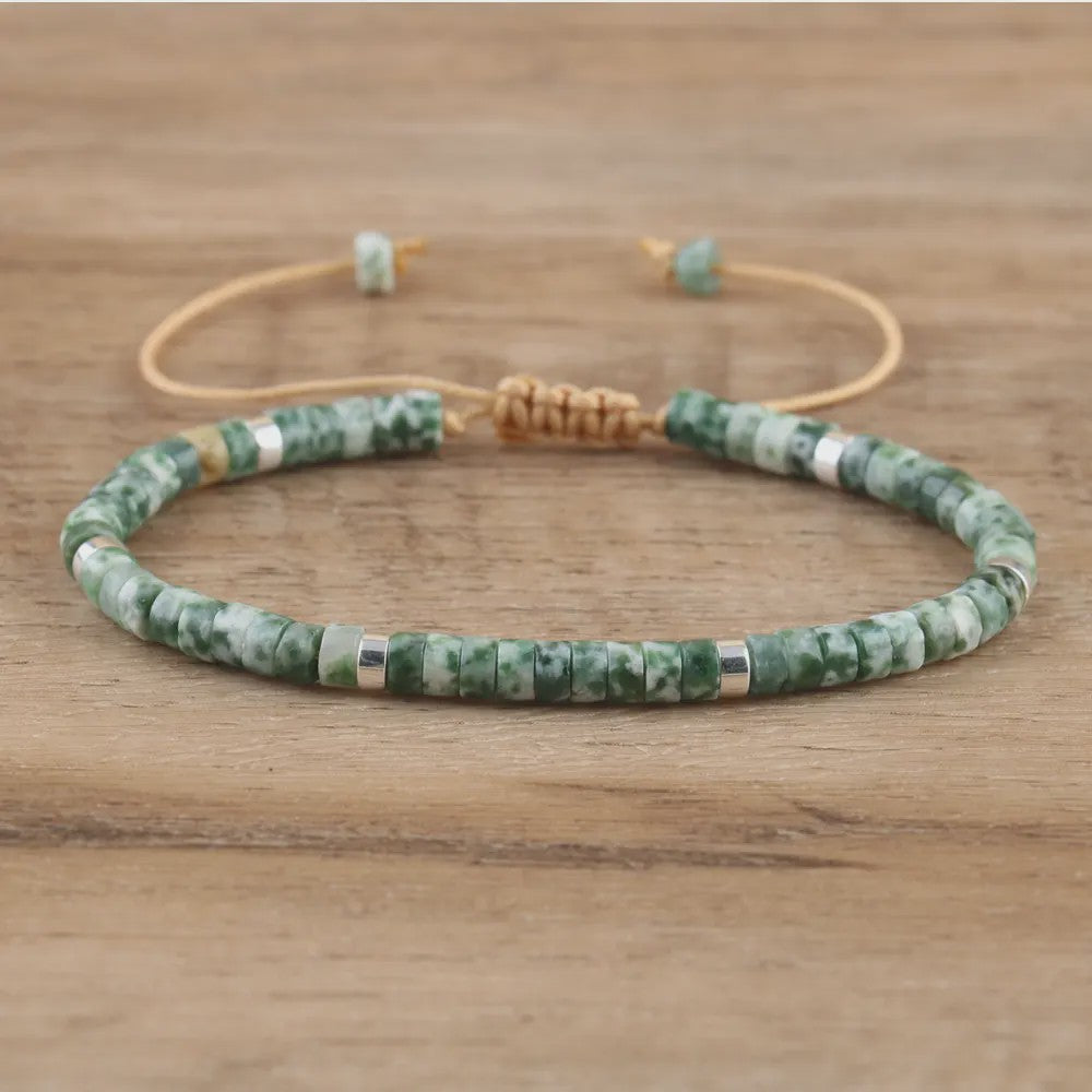 Natuurlijke Blauwe Emperor Steen Kralen Armband - Verstelbaar & Uniek