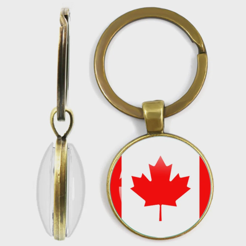 Soviet Union,Brazil,Canada,Netherlands,Israel,Syria,Venezuela,United States,Spain National Flag Series Double-Sided Keychain