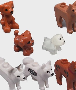 Bouwstenen Dierenpark Scene - Katten, Honden, Vogels, Varkens & Meer - DIY Speelgoed Bakstenen
