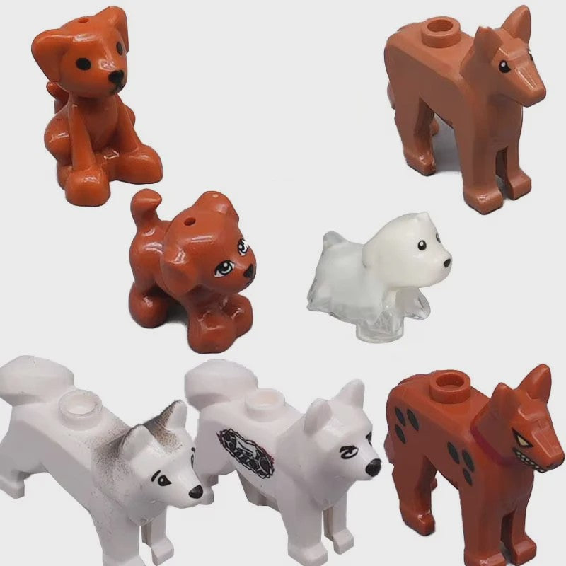 Bouwstenen Dierenpark Scene - Katten, Honden, Vogels, Varkens & Meer - DIY Speelgoed Bakstenen