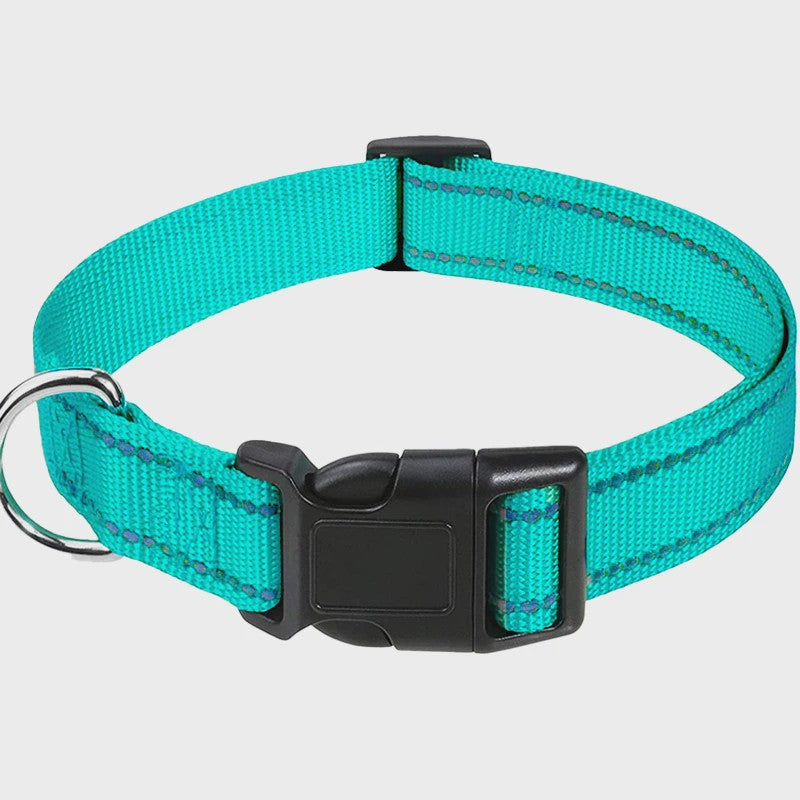 Verstelbare Halsband voor Honden en Puppies met Reflecterende Strepen - Veilig en Comfortabel