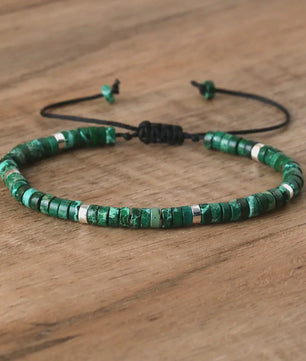 Natuurlijke Blauwe Emperor Steen Kralen Armband - Verstelbaar & Uniek
