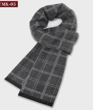 Luxe Heren Sjaal - Warme Wol & Kasjmier - Winter Ruitpatroon