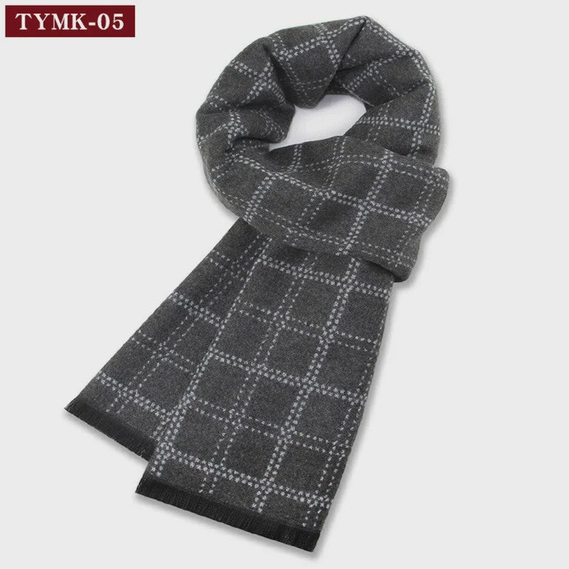 Luxe Heren Sjaal - Warme Wol & Kasjmier - Winter Ruitpatroon