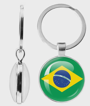 Soviet Union,Brazil,Canada,Netherlands,Israel,Syria,Venezuela,United States,Spain National Flag Series Double-Sided Keychain